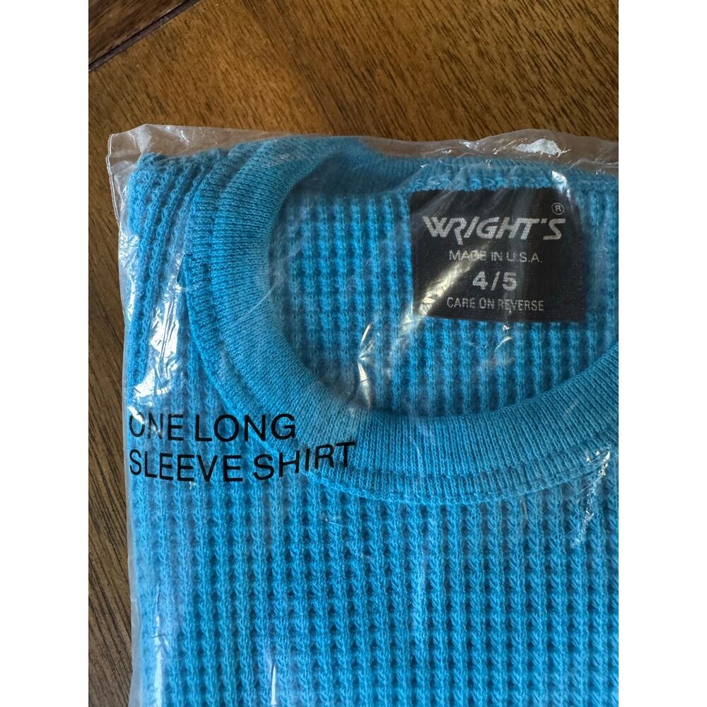 Vintage Wright’s Juvenile Thermal Waffle Knit Long Sleeve Shirt NIP Boy M - Picture 3 of 7